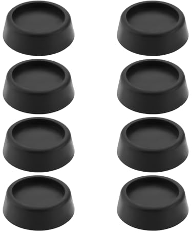VGOL 8 Pièces Coussinets de Pieds en Caoutchouc pour Machine à Laver Anti-vibration Rehausseurs de 20mm pour Pompe à Chaleur Sèche-linge Ventilé Noir