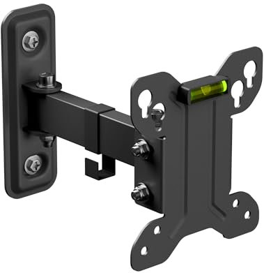 D-Line TV Wall Bracket for 13-27 Inch TVs, Tilt, Turn and Extend Monitor Wall Bracket with Spirit Level, Tilting Monitor Mount - VESA 75x75mm - 100x100mm, Holds up to 25kg