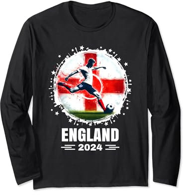 England Flag Football Player England 2024 Football Long Sleeve T-Shirt