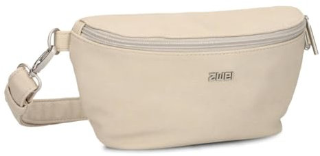 Zwei Damen Hip Bag Mademoiselle.M MH4 Bauchtasche 25 cm 1 Liter aus hochwertigem Kunstleder, Crossbody Bag wasserabweisend, 3-in-1 Bequeme Brusttasche, Gürteltasche & Hüfttasche (Nubuk-Linen)