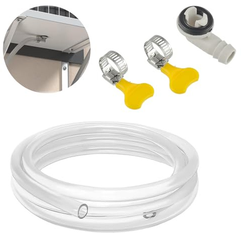 BOJACK 10ft Air Conditioner Drain Hose Connector with Hose Connector and Clamp Replacement for Mini Split Unit and Window Air Conditioner Unit Parts