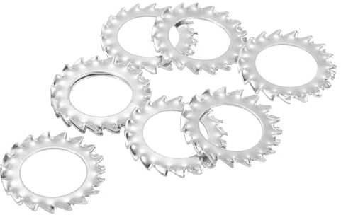 QUARKZMAN 30 Piezas Arandelas de Bloqueo Dentadas Externas M18 Arandela de Bloqueo Dentada Externa de Acero Inoxidable 304 para Sujetadores de Equipos Mecánicos Color Plateado