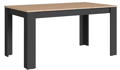 byLIVING Esstisch NORI/Moderner Küchentisch in Eiche-Optik/Untergestell Melamin anthrazit/Großer Tisch / 160 x 90, H 75 cm