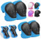 Rodilleras para niños, Protectores en línea para niños, Ajustables, Rodilleras, Coderas, 6 en 1 para monopatín, Patines en línea, Hoverboard, Bicicleta, monopatín (Azul)