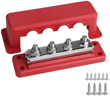 GAOSHA 4 Post Stromverteilerblock Bus mit 600A Marine Bus, Batterieklemmen Verteilerblock (3/8 Zoll)