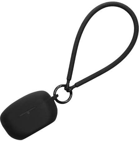 kwmobile Custodia per Sony WF-1000XM5 Cover - Cuffie Wireless in Silicone - Porta Auricolari - Protezione Cuffie in Ear con Cinturino - nero