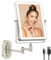 Famihomii Recargable Espejo Maquillaje con Luz Pared, Grande 8,7 Pulgad Baño de Pared con Regulable 3 Color Luces, 360 Giratorio Brazo Extensible, SPA, Hotel, Plata 22CM * 20.8CM (Bronce)