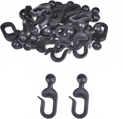 Plastic Hooks for Gazebo Curtains and Mosquito Netting, 36 Pack,Black