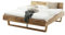 möbelando Massivholzbett >Avalon< Liegefläche 200x200 cm in Wildeiche mit durchgehendem Massivholzfuß, modernes Design, angeschrägtem Kopfteil, hohe Stabilität, Stellmaß - 213x90x213cm (BxHxT)