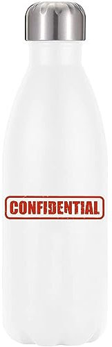 Bouteille d'eau thermique isolée sous vide avec logo rouge et confidentiel