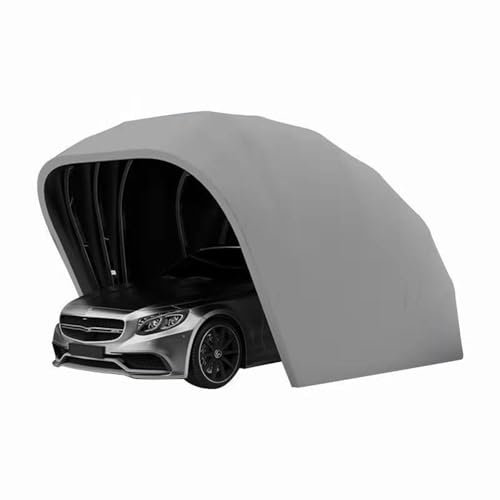 Posto auto coperto in acciaio inossidabile, riparo per auto, tettoia per auto, garage auto, casetta, parcheggio, pieghevole, retrattile, lunghezza 5,5 m x larghezza 2,5 m x altezza 2,3 m, grigio