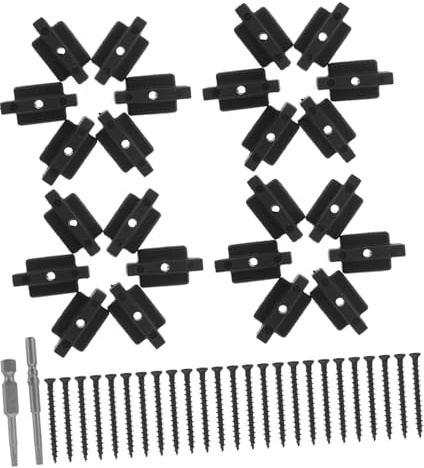 Zerodeko Kit de Fixations pour Terrasse Composite avec Vis et Embouts Système de Fixation Installation Rapide et Solide pour Lames de Terrasse Polyvalentes