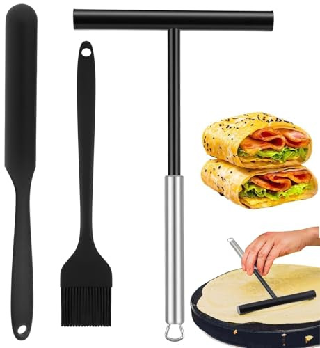 3 Stück Crepes Wender, Crepe Verteiler, Crepes Verteiler, Teigverteiler für Crepes, Effizientes Backwerkzeug für Pfannkuchen und Palatschinken, Ideal für Küche und Professionelle Verwendung