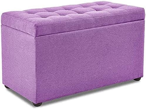 GHFXSCV Pouf poggiapiedi Portatile in Legno Viola Scuro con Contenitore – Elegante poggiapiedi per Soggiorno e Camera da Letto, Piccolo Pouf salvaspazio