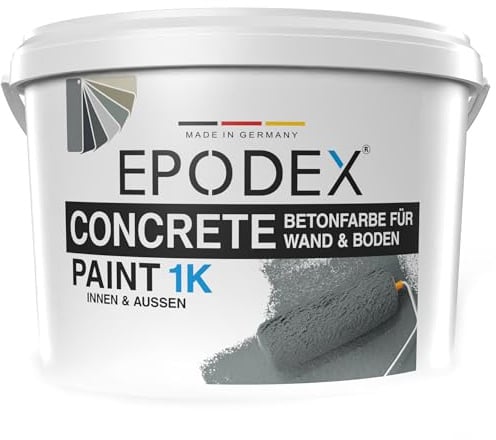 EPODEX Pintura para hormigón 1K, 1kg - Verde hierba | Pintura para paredes y suelos, resistente a rayos UV y abrasión, Interior y exterior sin agua constante - 8m² por capa