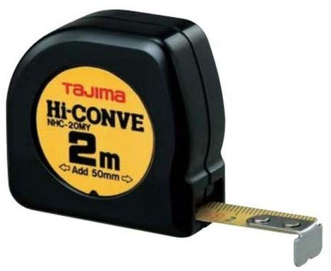 Tajima NHC20MY Hi Conve Maßband, 2 m/13 mm, Schwarz