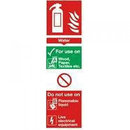 SIGNSLAB F200/S Safety Sign Fire Extinguisher Water, Self-Adhesive, 280 mm x 90 mm