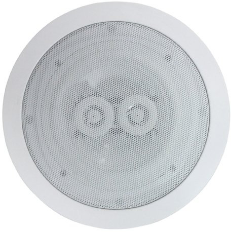 Enceinte ronde encastrable E-Audio avec deux haut-parleurs d'aigus - Noir (2 x 8 Ohms - 120 W) - 16,5 cm blanc