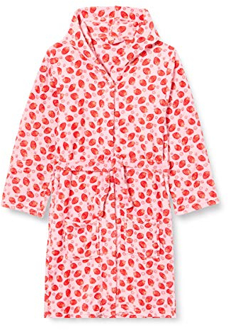 Playshoes Unisex Kinder Fleece-Bademantel Morgenmantel, Erdbeeren, 122/128