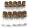 SiAura Material ® - 10 Stück, Mini – Glasflaschen mit Korken, Zylinderform, 2,2cmx1cm