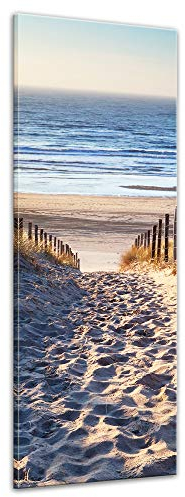 Bilderdepot24 Bild auf Leinwand | Schöner Weg zum Strand H-III in 50x160 cm als Panorama Wandbild XXL | Wand-deko Dekoration Wohnung modern Bilder | 201095