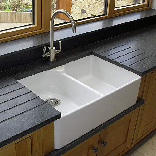 Astini Belfast 800 2.0 Bowl White Ceramic Kitchen Sink & Chrome Waste