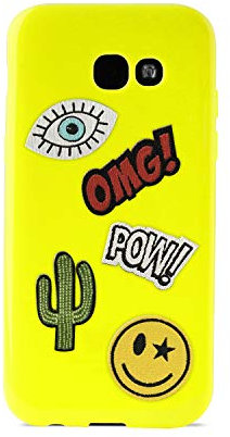 PURO SGGA317PM1GRN Schutzhülle Patch Mania für Samsung Galaxy A3 2017 4,7 Zoll (4,7 cm), Lindgrün