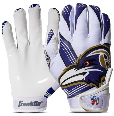 Franklin Sports NFL Fußball-Handschuhe für Kinder, NFL Logo und Silikonhandfläche, Fußball-Handschuhe