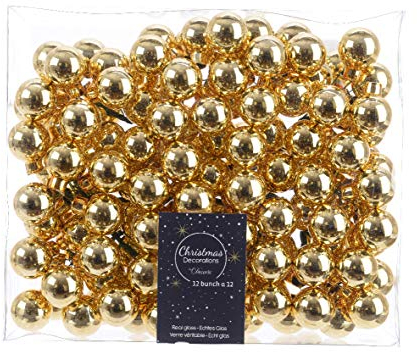 Christmas Decorations Kaemingk 12 Spiegelbeeren Weihnachtskugeln Glas 2cm Gold