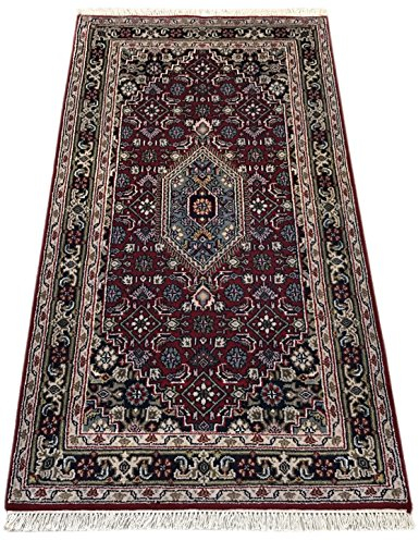 WAWA Indo Bidjar 90X160 cm, 9/45 Handgeknüpft, Orientteppich 100% Schurwolle in Rot