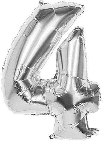 Boland - Folienballon Zahl, Silber 86 cm, Silber, Zahlenballon, Nummer, Ballon, Luft, Geburtstag, Jubiläum