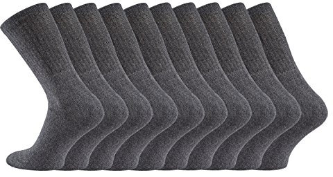 TippTexx 24 10 Paar Pack Retro - Arbeits - Sport - Tennis Socken, EXTREM STABIL, Schadstoffgeprüft/Anti-Loch-Garantie (DE/NL/SE/PL, Numerisch, 39, 42, Regular, Regular, Anthrazit)