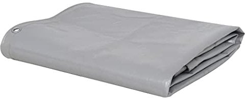 vidaXL Telone 650 g/m² Resistente all'Acqua Anti UV Antistrappo con Occhielli in Metallo Incerato Rivestimento PVC Telo Protezione 1,5x6m Grigio