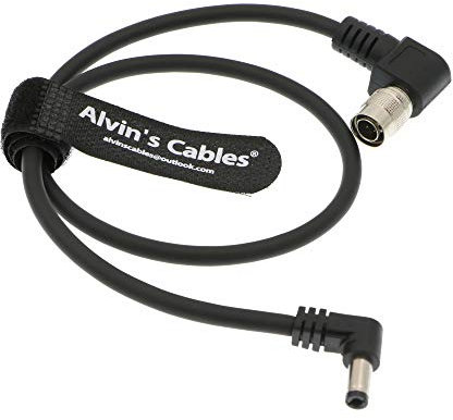 Alvin's Cables 4 Pines Hirose Macho a DC Jack Cable ángulo Recto para Blackmagic Cinema Cámara 4K 45CM