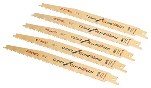 Yintiod 5-teiliges 8-Zoll-BIM-Säbelsägeblatt S3456XF für das Schneiden von Metall und Holz