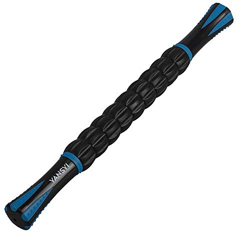 YANSYI Professional 9-Roller Deep Tissue Massage Stick - Portable Muscle Recovery Roller for Athletes, Relieves Post-Workout Soreness & Leg/Back Pain - Portable Physio Tool (Blue 1)