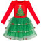 Sunny Fashion Vestito Bambina Albero di Natale Manica Lunga Vacanza Festa 5 Anni