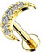 Piercing Stecker Halbmond mit Kristall Glitzer Ohr Cartilage Tragus Helix Ohrpiercing Barbell Stab Platte Lippe Labret Lippenpiercing Gold 8mm