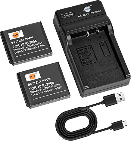 DSTE 2pcs KLIC-7004 Batterie et Chargeur Compatible avec Kodak EasyShare M1033, M1093, M2008