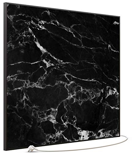 STEINFELD Bild Infrarotheizung | Deutscher Hersteller | Marmor 350-1200 Watt Rahmen schwarz (1200 Watt, 069 Marmor Schwarz)