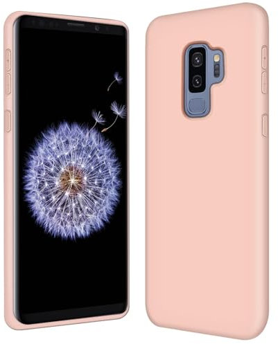 CoolGadget Schutzhülle TPU für Samsung Galaxy S9 Plus, Silikonhülle, stoßfest, Kratzfest, kabelloses Laden, weiche Innenseite, Rosa