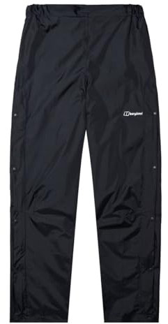 Berghaus Damen Deluge Wasserdicht Überhose, Langlebige, Bequeme Regenhose, Schwarz 2.0, 48 EU Lang (33 Zoll)