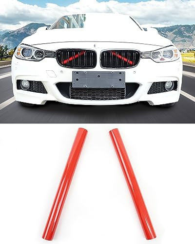 M-Sport V Spange Kühlergrill Einsätze Streifen Trim, für BMW F30 F20 F32 G30 320 328i 330 335 428 435 3/4 Serie Frontgrill Trim Streifen Abdeckung (Rot)