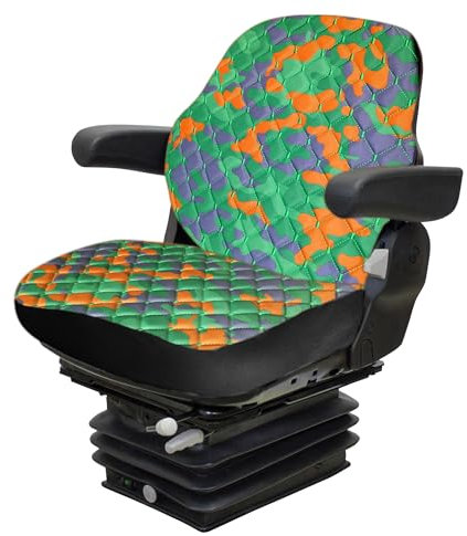 Binbir Trend Strapazierfähiger Universal-Traktorsitzbezug für Schranktraktoren ohne Kopfstütze, Gabelstapler-Sitzbezug, Camuflage-Muster, 8 Farben (Impertex Green Camuflage)