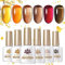 BORN PRETTY 10ML UV Nagellack Braun Rot, Durchsichtig Gelee Kristall Shellac Set Herbstfarben Orange Glitzer Gel Nagellack UV Lack Nagellack UV LED Nagellack Halloween 6CPS Kit