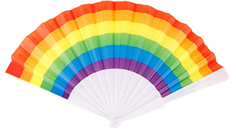 Regenbogen Faltfächer,5 Stück, faltbar, Regenbogenfächer, Hand Folding Fan Bunte Handfächer, Sommerzubehör, Partydekoration für LGBT Gay Pride Party (horizontal), fächer handfächer fächer hochzei