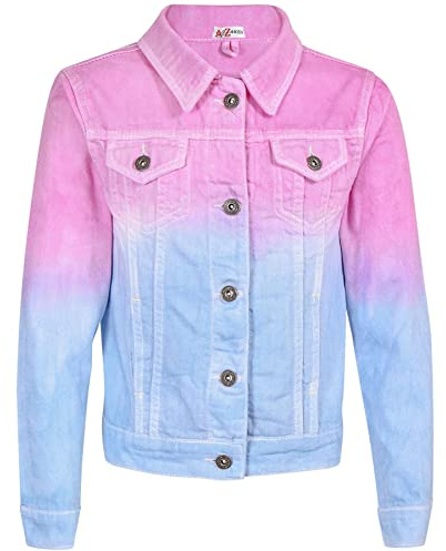 A2Z 4 Kids Girls Fashion Denim Blue Jacket Coat Jeans - Jacket JK56 Pink 7-8
