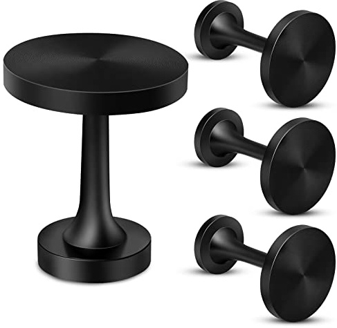 4 Pezzi Fermatende per Tende, Ganci per Tende Decorativi con Medaglione Tondo, Fermatende per Tende a Drappeggio, Fermatende per Tende in Metallo per Parete, Nero