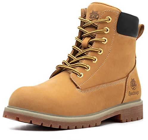 Epochsaga Soft Toe Classic Upgraded Work Boots for Men and Women,Waterproof Full Grain Leather Comfort 6'' Shoes Tan (adult, men, numeric_38, numeric, eu_footwear_size_system, medium)