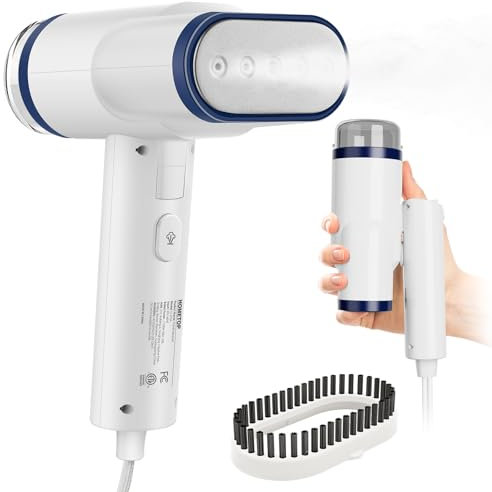 HOMEHOP Handheld Steamer for Clothes, 2 in 1 Vertical & Horizontal ironing, 1300W Powerful Foldable Fabric Wrinkles Remover with Brush, Portable Garment Steamer for Travel, Home and Office
